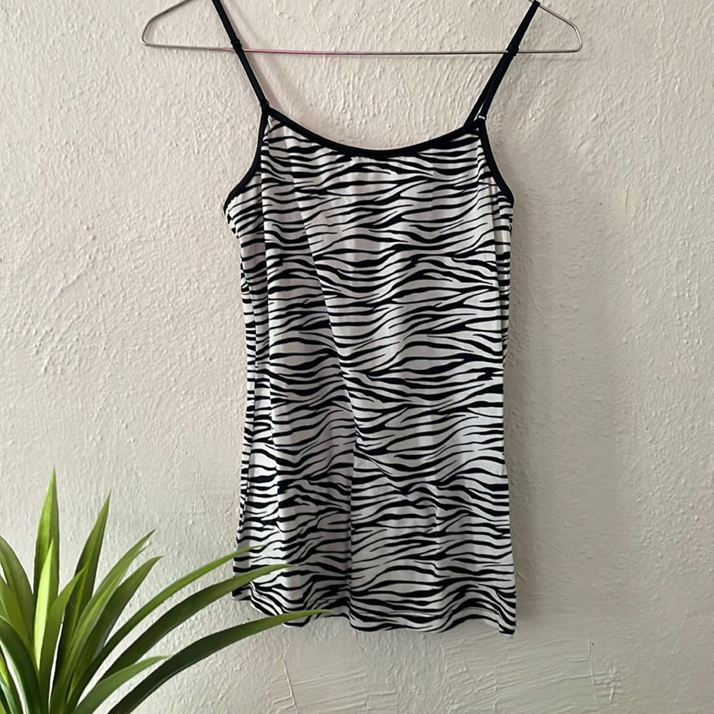 Deb Zebra Striped Tank Top. Size Small